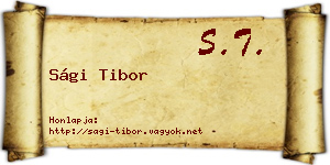 Sági Tibor névjegykártya